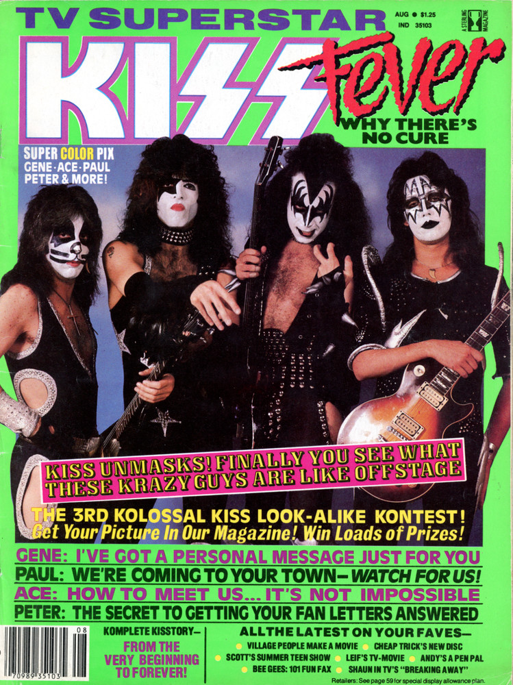 KISS-TV SUPERSTAR magazine-KISS FEVER-August 1980 magazine-Aucoin-Gene Simmons