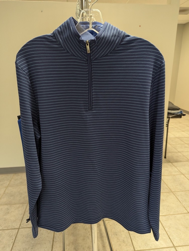 NWT MEN'S FOOTJOY DRIRELEASE 1/4 ZIP PULLOVER, SIZE: S, COLOR: INDIGO/STORM (M6)