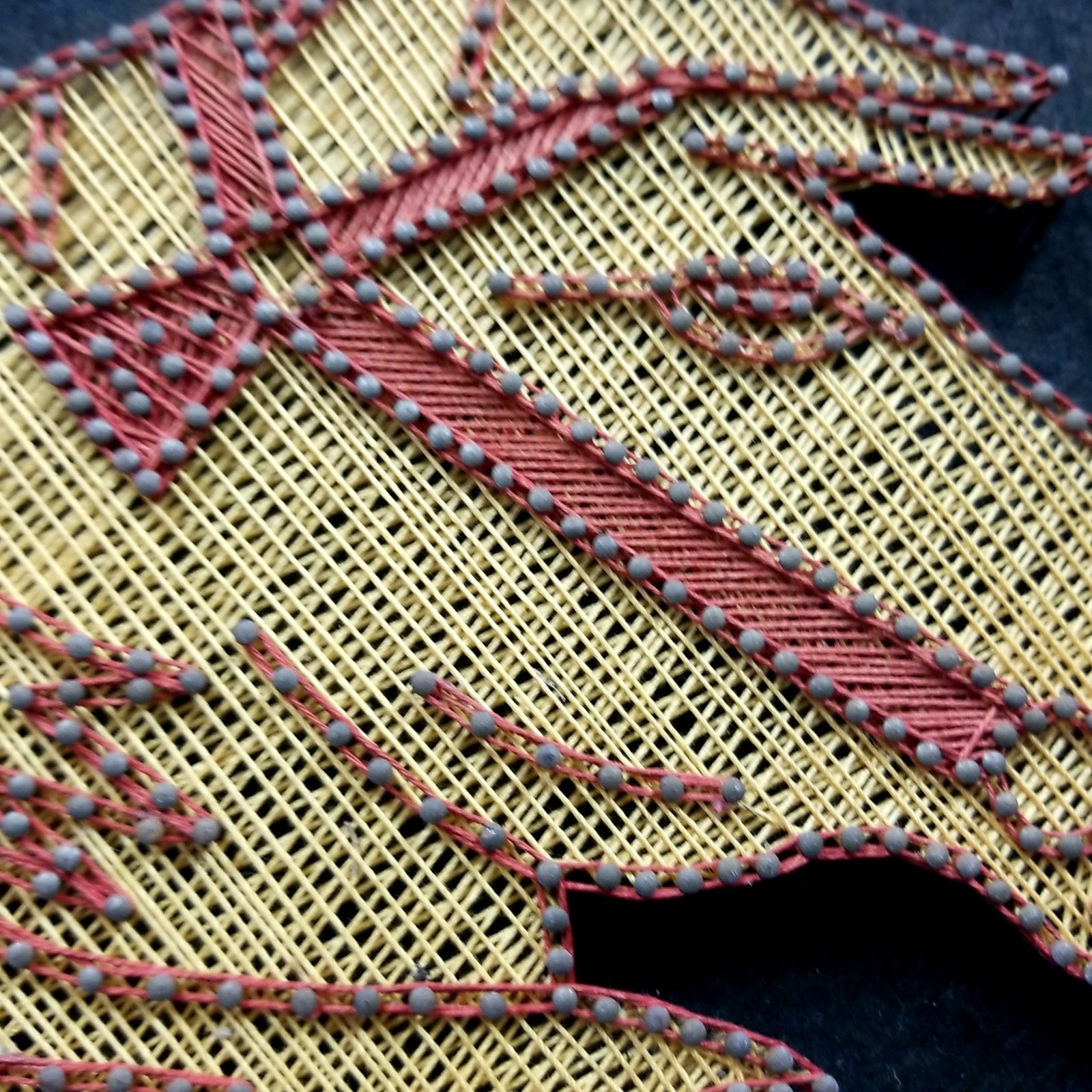 Vintage Memorial Chargers String Art Fan Collectible, Used