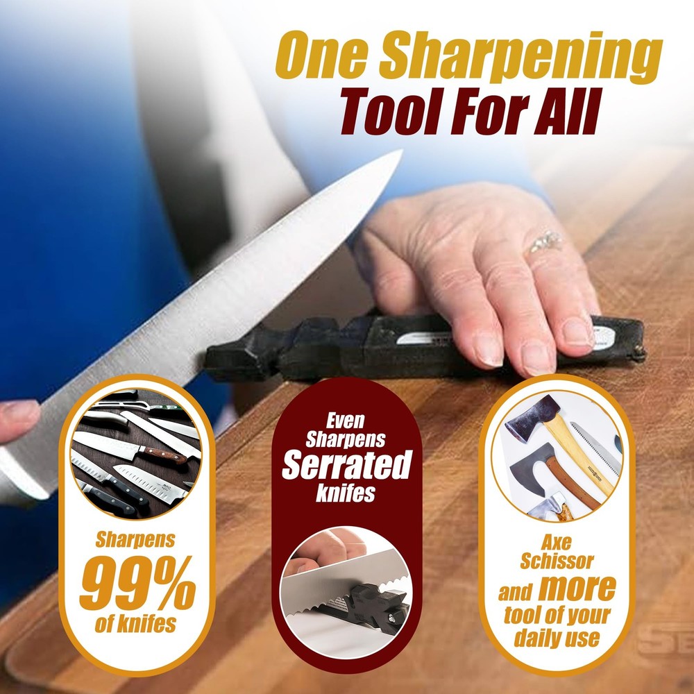 Master Knife Sharpener Premium 4-Stage Knife Sharpener for Kitchen Knives, Po...