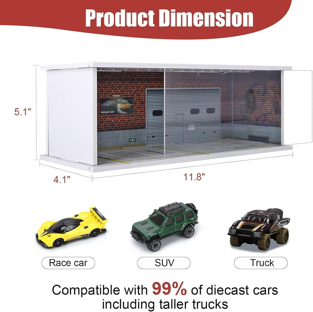 Display Case for Hot Wheels: Stackable Parking Garage for 1/64 Scale Matchbox To