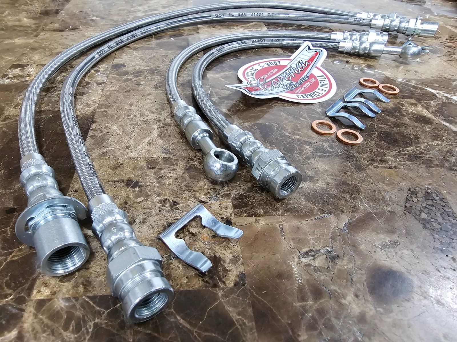 Extended REAR Brake Hoses - 93-96 Cadillac Fleetwood Brougham (RWD)