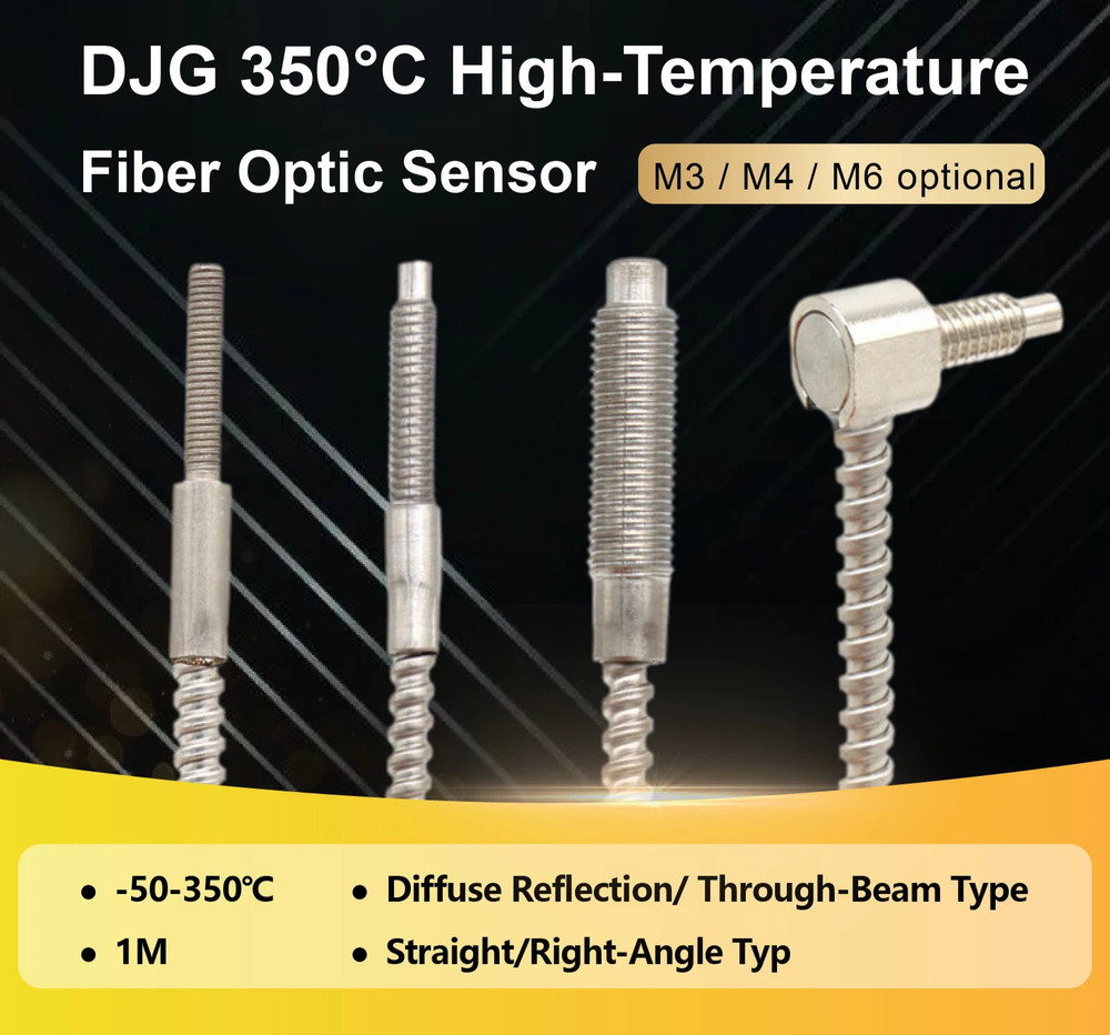 Fiber Optic Sensor Head 350C Quartz High Temp M3 4 6 Through Beam Probe Diffuse