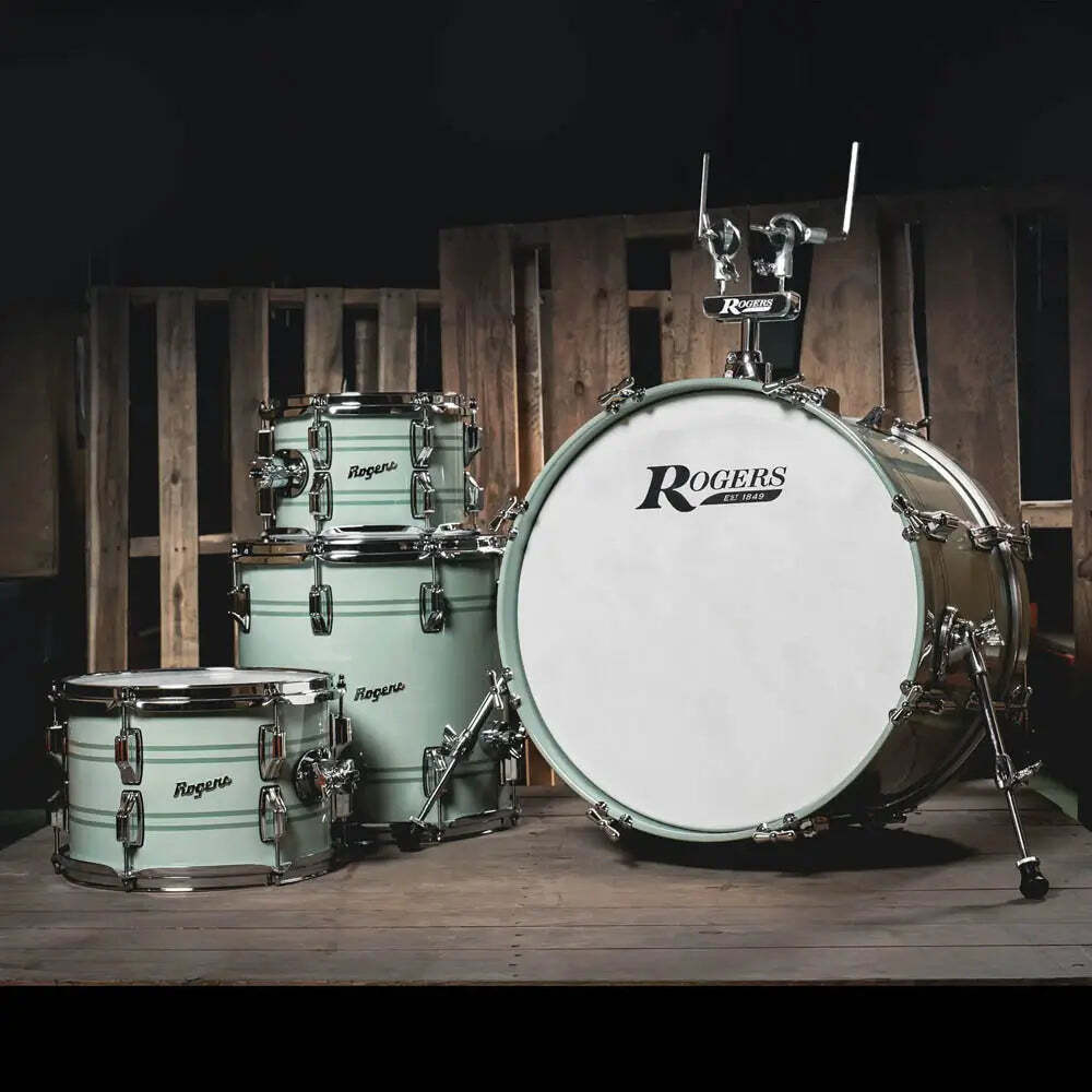 Rogers PowerTone 4pc Drum Set w/22BD Sage Green