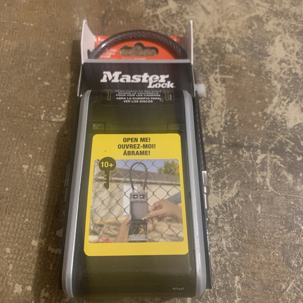 Master Lock 5482D Large Outdoor LOCK BOX with Removable Cable & Combination Dial