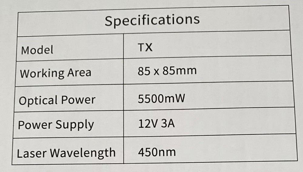 5500mW portable laser engraving machine