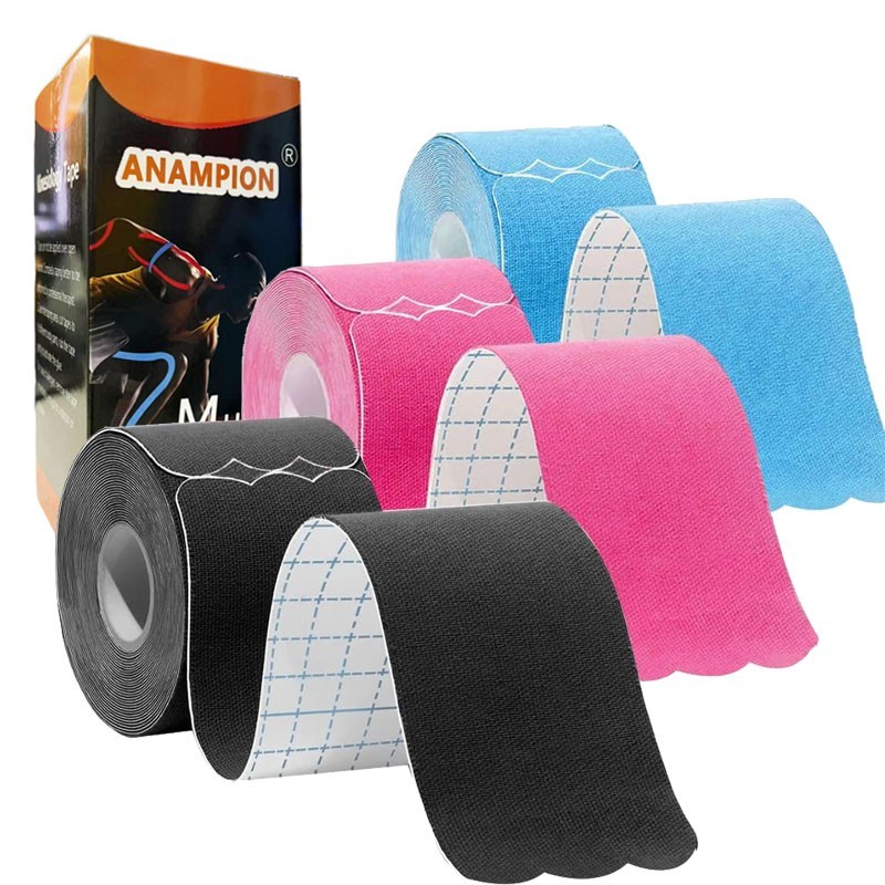 3Rolls Kinesiology Tape Latex Free Cotton Elastic Athletic Tape for Joints, Knee