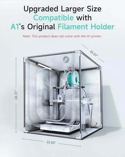 Large 3D Printer Enclosure with LED Light - Fireproof, Waterproof, Noise Reducti