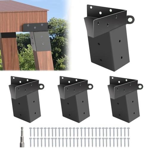 Deer Stand Brackets(4 Pcs ), 4"x 4" Deer Blind Deer Stand Bracket-Black