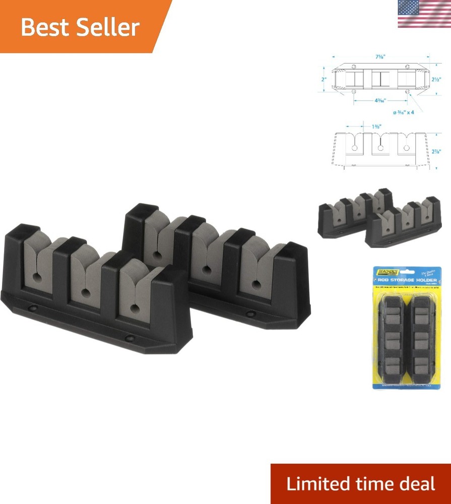 Efficient 3-Rod ABS Storage Holder - Protects Rods with Closed Foam Inserts