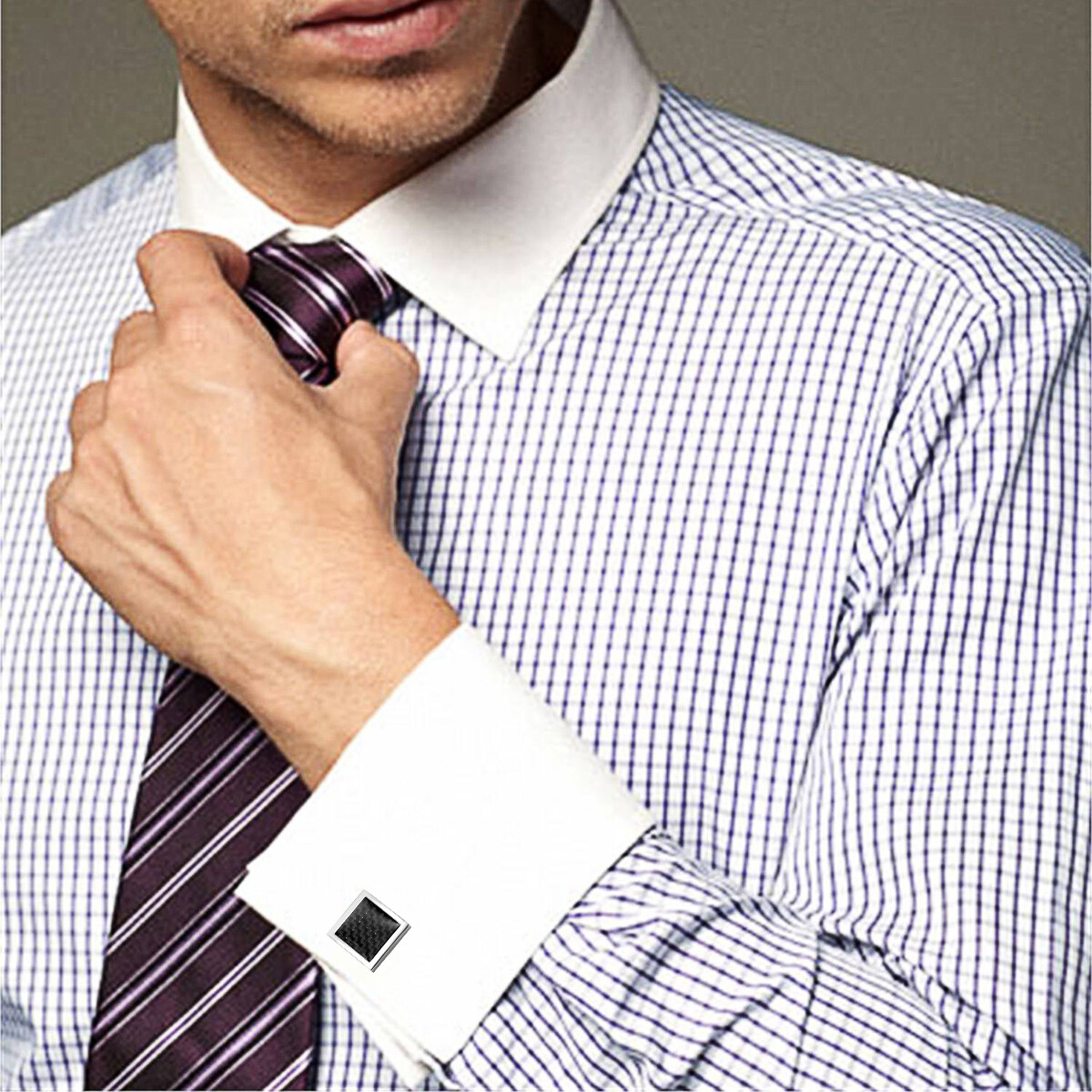 Carbon Fiber Steel Metal Curve Men's Wedding Shirt Copper Cufflinks Wedding