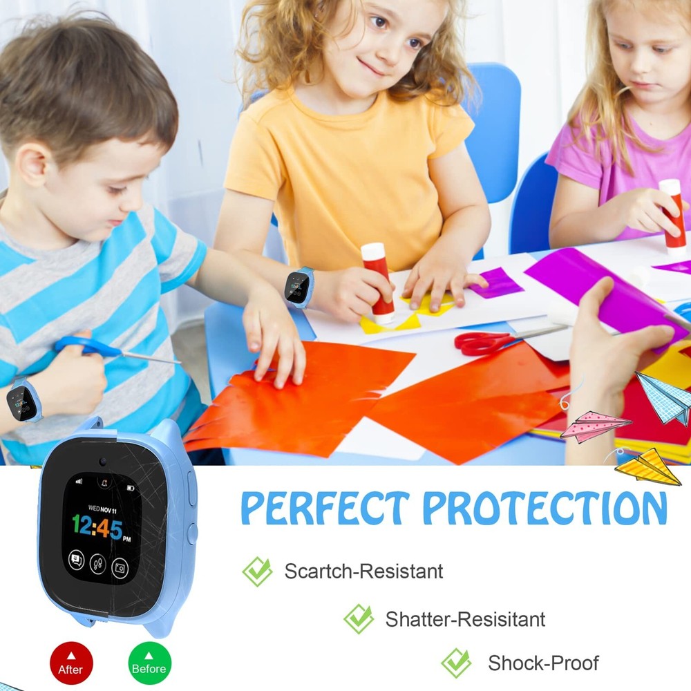 [3-Pack Case Compatible for Gizmo Watch 3 Screen Protector for Kids, Tempered...