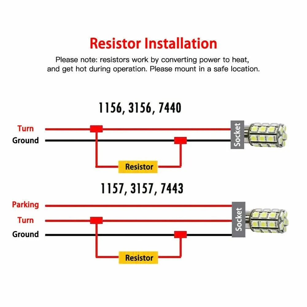 4pcs Load Resistor 50W 6RJ 6ohm LED Decoder FIX Hyper Flash Turn Signal Blinker