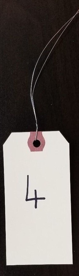 Size 4 Manila Inventory Shipping Hang Tags with Wire 4 1/4" x 2 1/8" Wired Tags