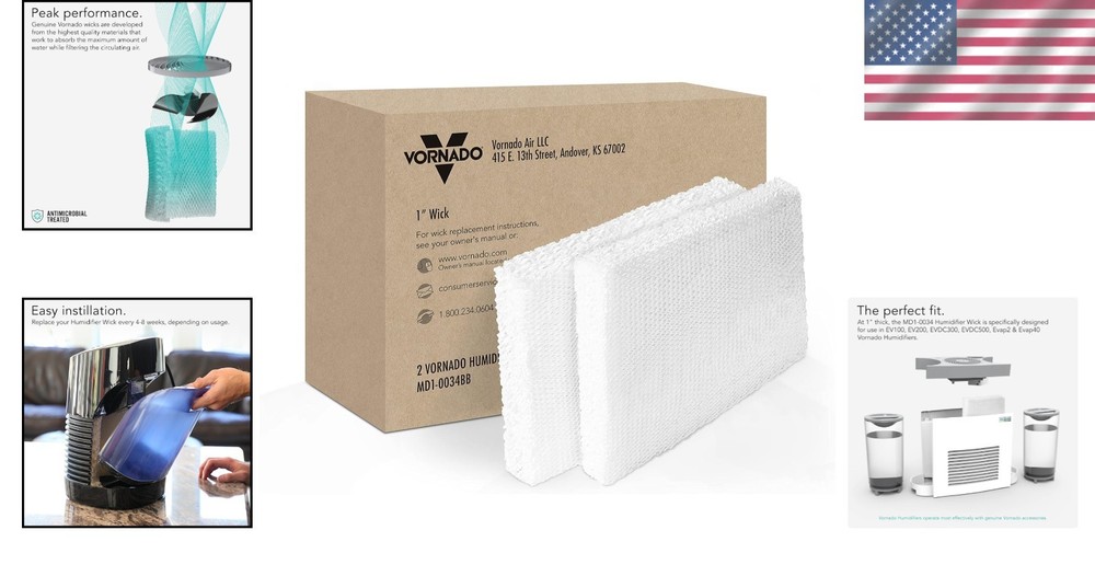Genuine 1-Inch Replacement Humidifier Wick - 2-Pack for Optimal Performance