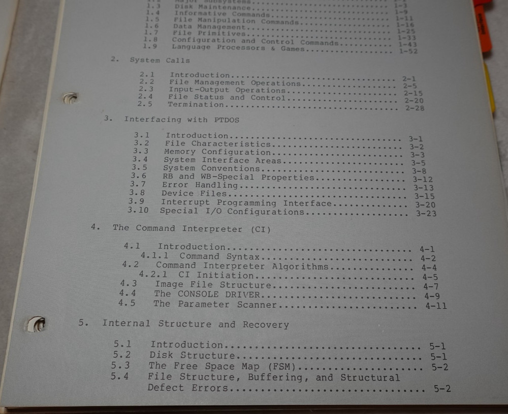 PTDOS 1.4 Processor Technology Disk Operating System 1977 Original User's Guide