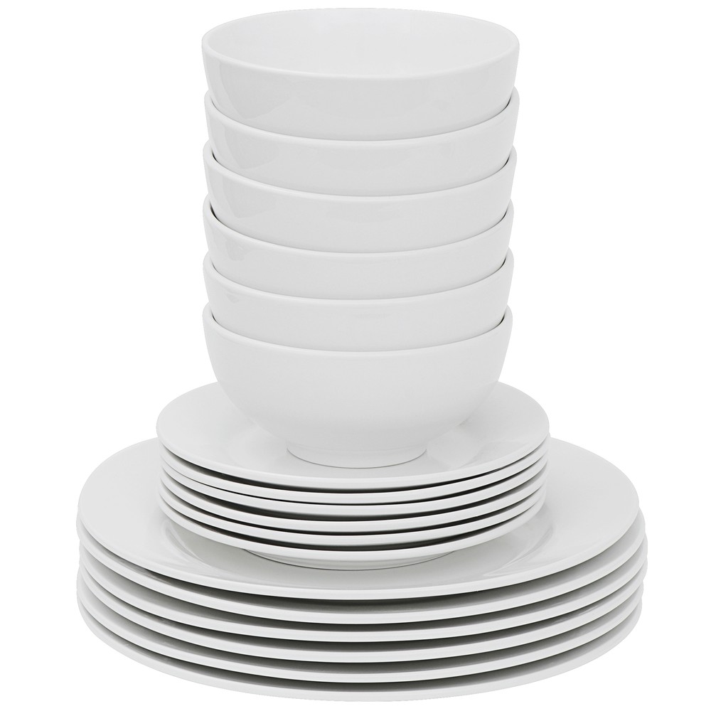 18-Piece Elegant Kitchen Dinnerware Set Include 6PCS Bowls and 12PCS Dishes