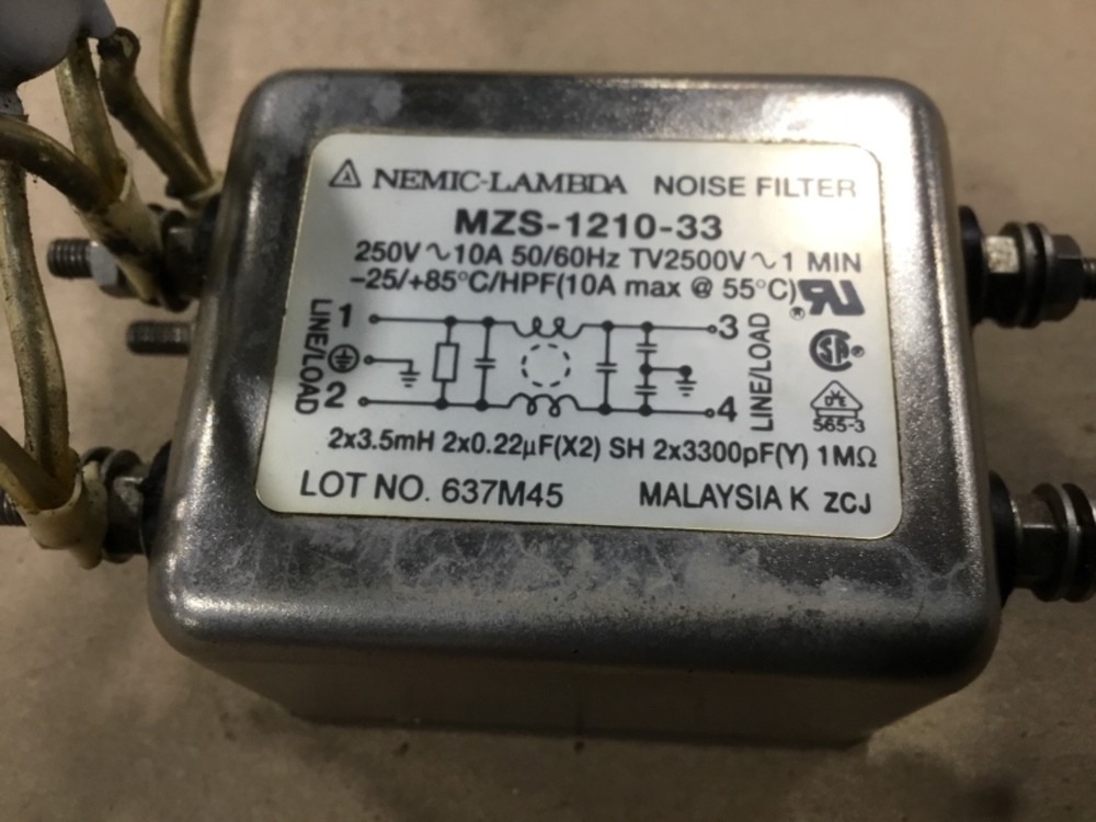 Nemic-Lambda MZS-1210-33 Noise Filter 250V 10A #10B30