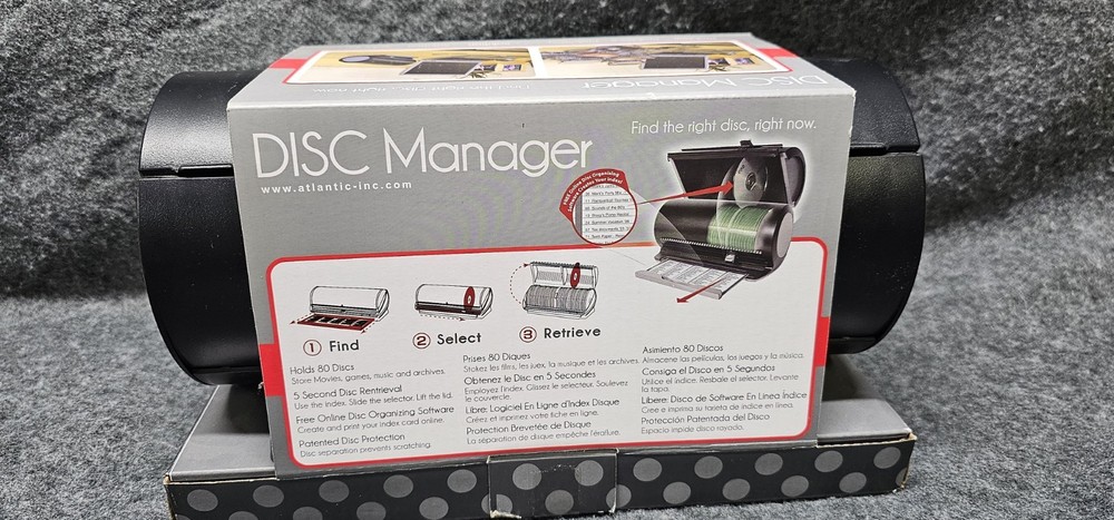 Atlantic Disc Manager 80 Disc CD/DVD Desktop Storage Organizer New 2010
