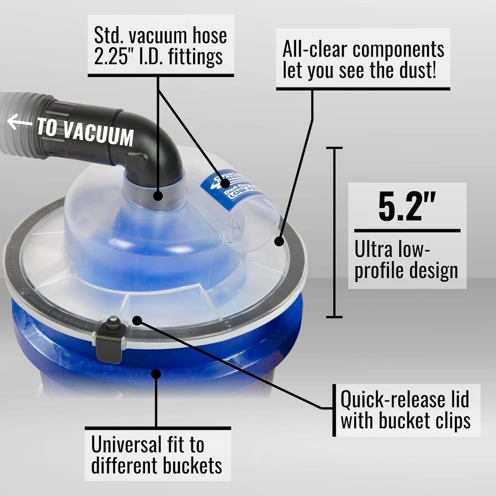 Dust Deputy Low-Pro Plus Cyclone Dust Separator – Engineered High Flow Wet/Dr...