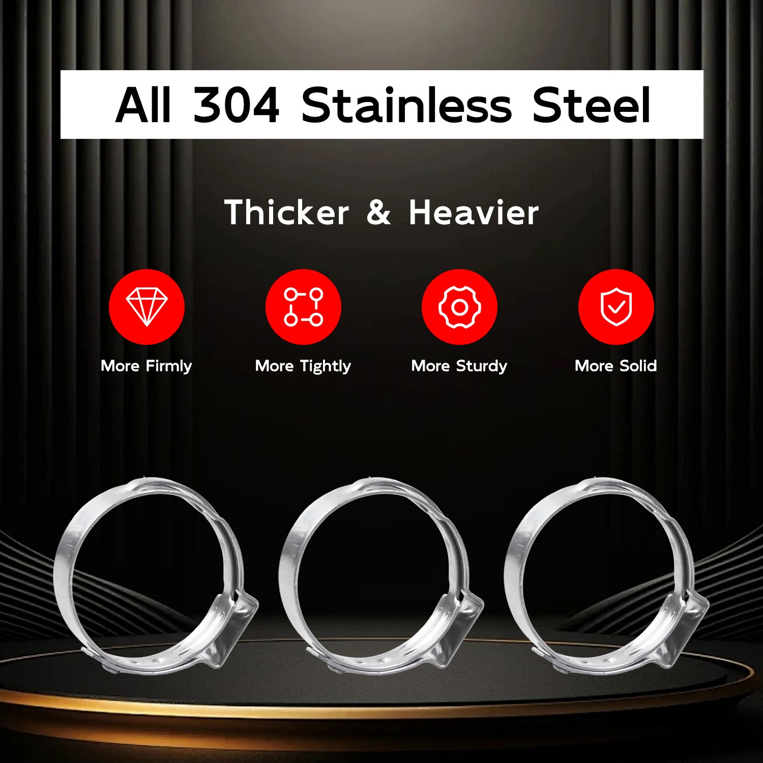 120Pcs 3/4'' PEX Stainless Steel Clamp Cinch Rings Crimp Pinch Fitting