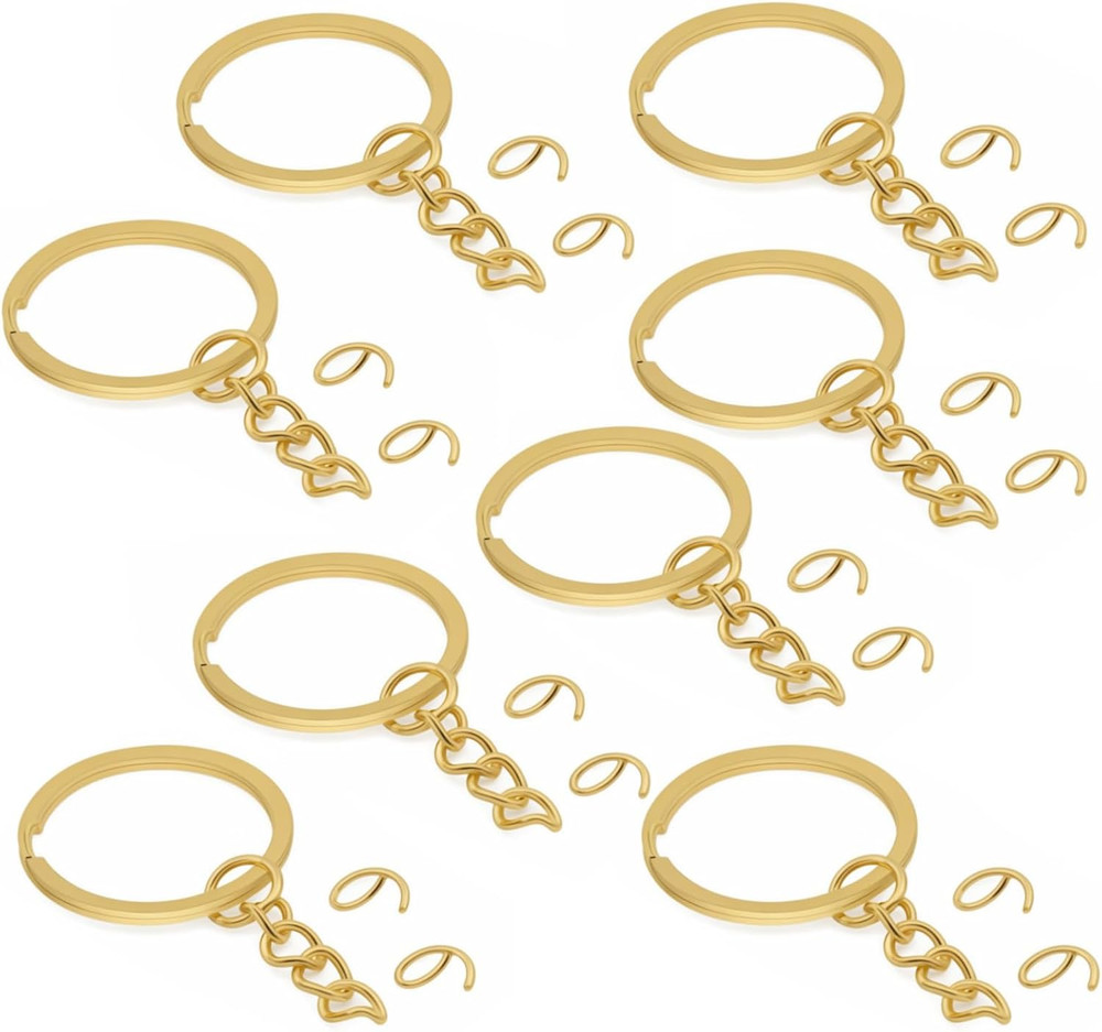 100Pcs Keychain Key Ring with Chain Bulk Split Key Chain,1.1 Inch Key Chains Par