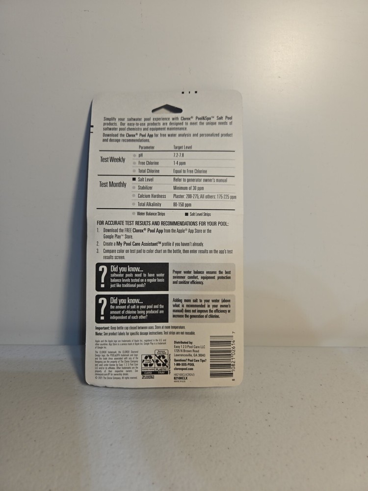 CLOROX POOL&SPA 25+10 Salt Pool Test Strips, New
