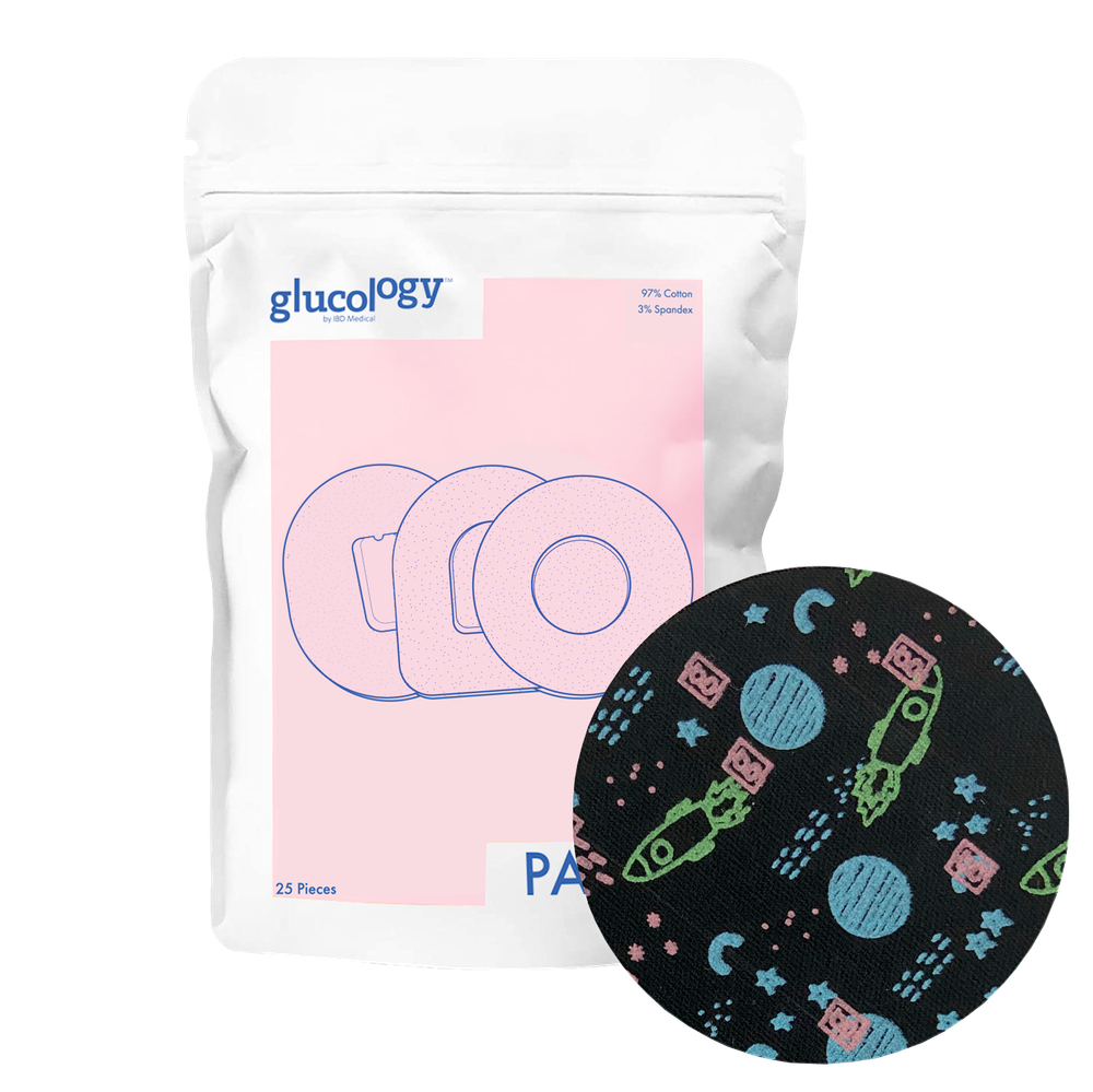 Patterned Glucology CGM Patch 25 Pack | for Freestyle/ Guardian | Waterproof