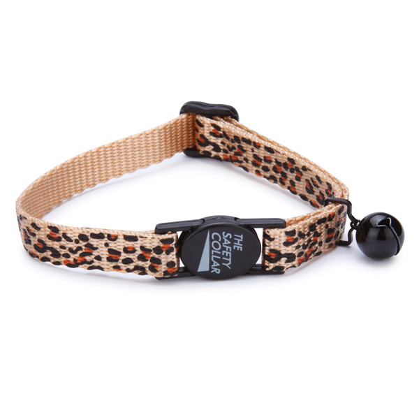 Meow Town Collection Animal Print Cat Collars Giraffe Cheetah Zebra Collar bell