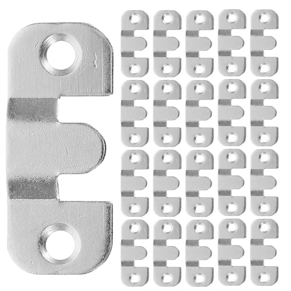 24 Pcs Small Picture Hangers Interlocking Bracket Frame Brackets Flush Mount