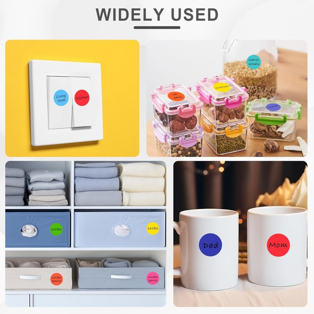 3500 Pcs Colored Dot Stickers, 3/4" Label Sticker round Color Coding Labels
