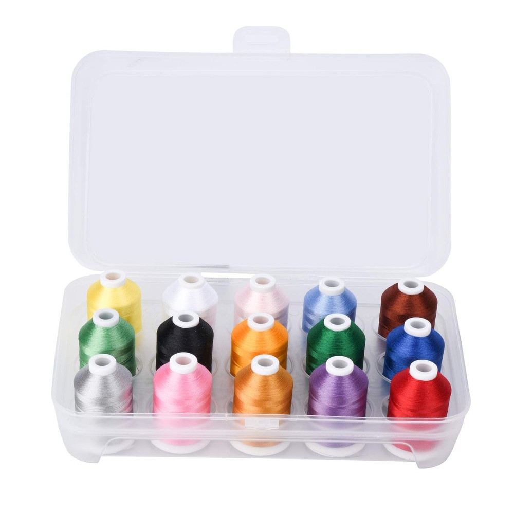 Machine Embroidery Thread with Storage Box 1000M (1100Y) Polyester 20 Options...