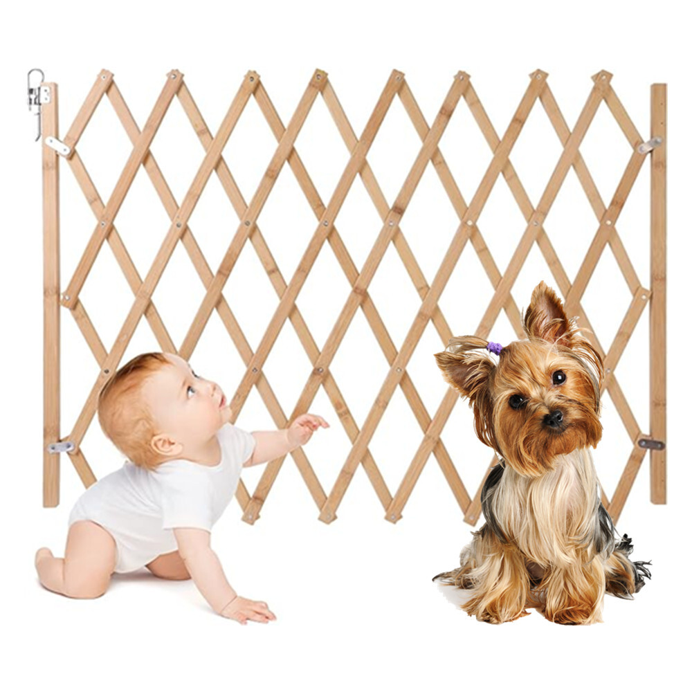 Expandable Accordion Baby Gate Wooden Pet Folding Fence Isolation ProtectionGate
