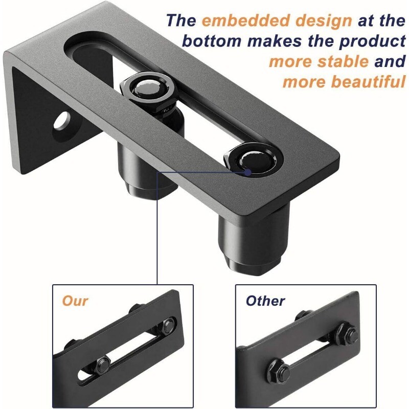 2✖ Adjustable Wall Floor Guide for Sliding Barn Door Hardware Kit Wall-mounted