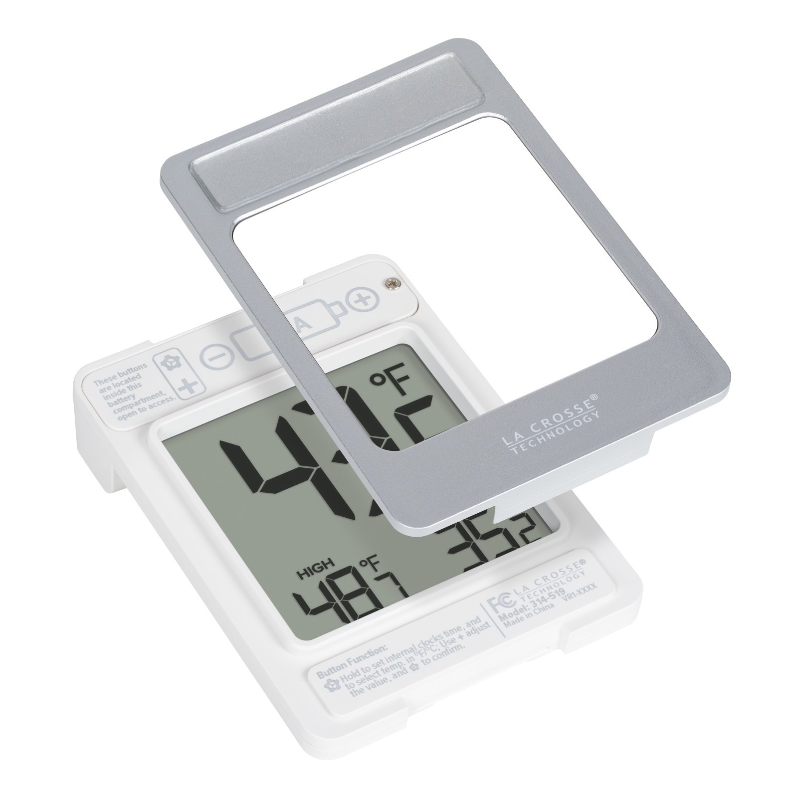 314-519 La Crosse Technology Digital Window Thermometer with Daily Records