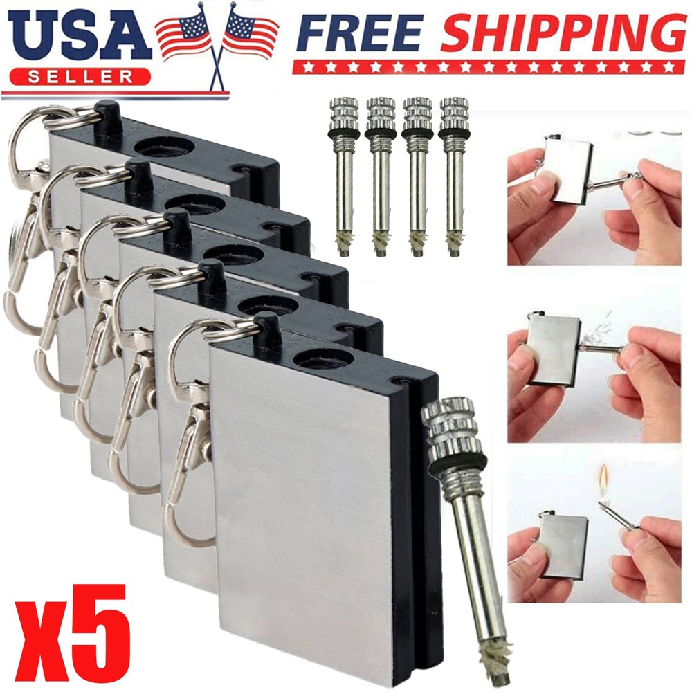 10pcs Metal Kerosene Flask Portable Permanent Match Lighter Camping Fire Starter