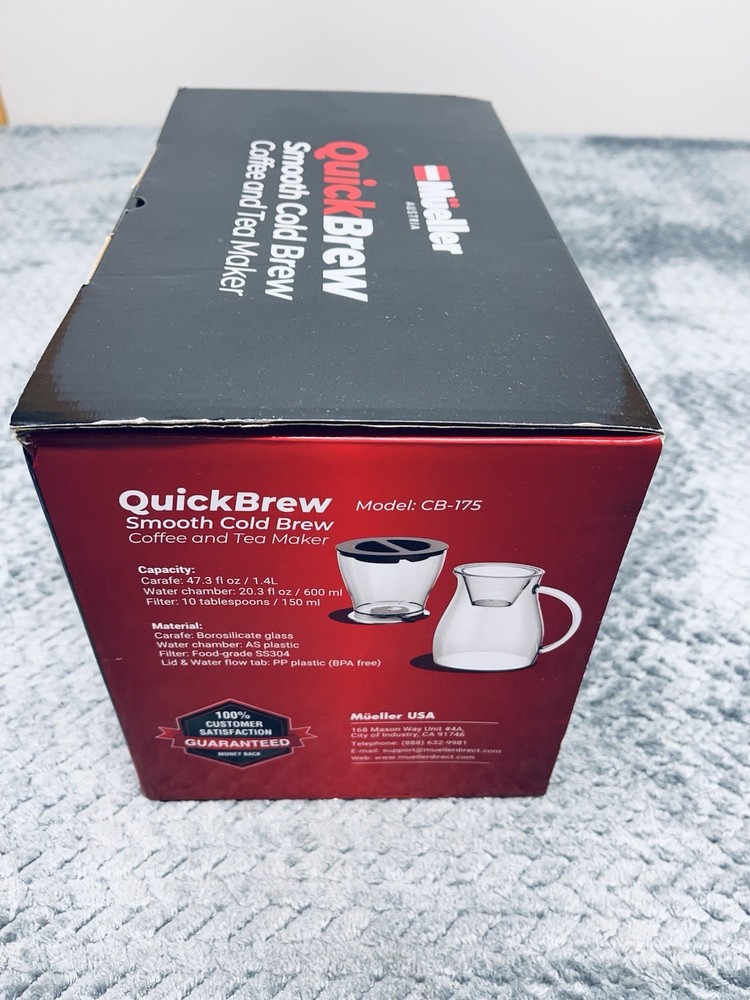 Mueller Quick Brew Smooth Cold Brew Coffee & Tea Maker CB-175 NIB
