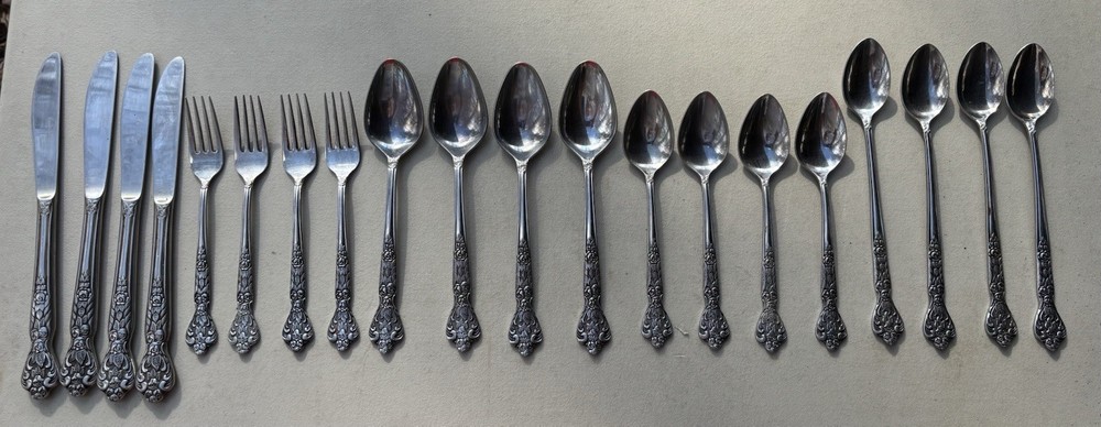 Versailles Stainless MSI Japan Flatware Silverware Ornate Flower Pattern 20 Even