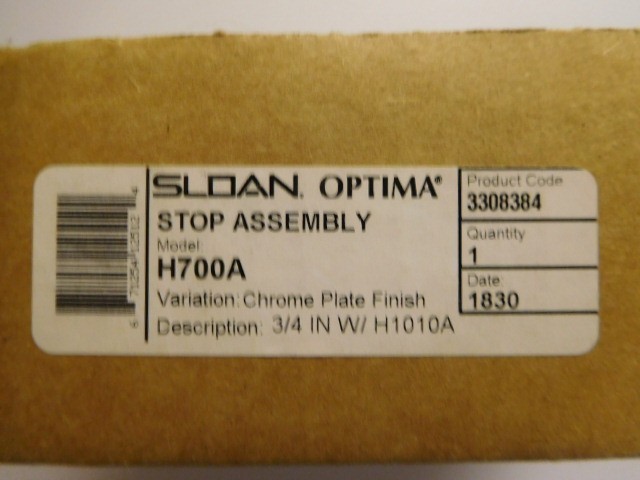 SLOAN OPTIMA STOP ASSEMBLY MODEL H700A