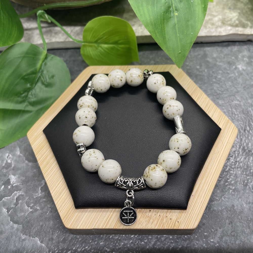 Handmade Ceramic Bead Beaded Stackable 6.25” Plus Stretch Bracelet New B501