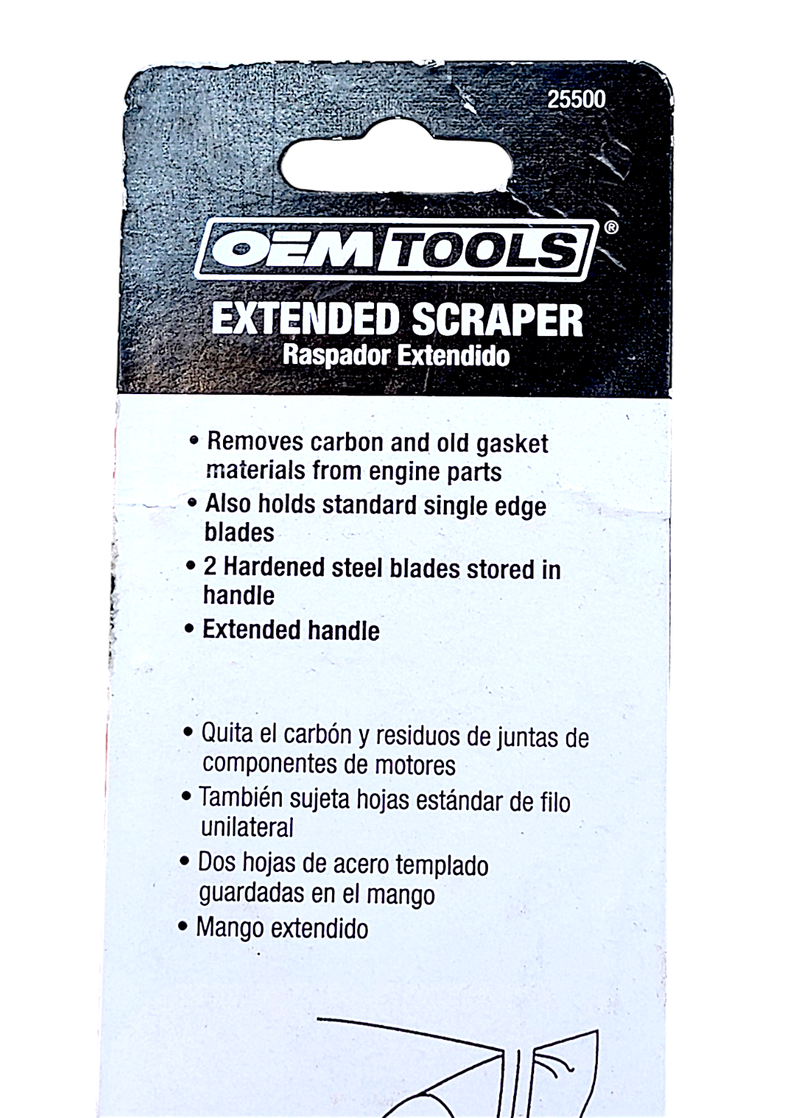 OEMTOOLS 25500 Razor Blade Scraper Tool With Extended Sure-Grip Handle