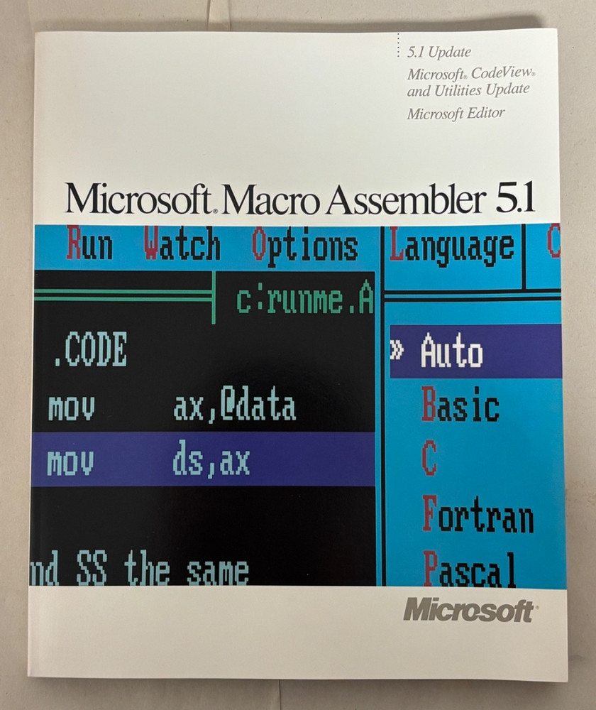Microsoft Macro Assembler 5.1 OS/2 & MS-DOS Software 5.25" Disks