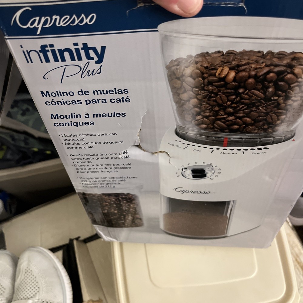 Capresso Infinity Plus Conical Burr Grinder - White. Read