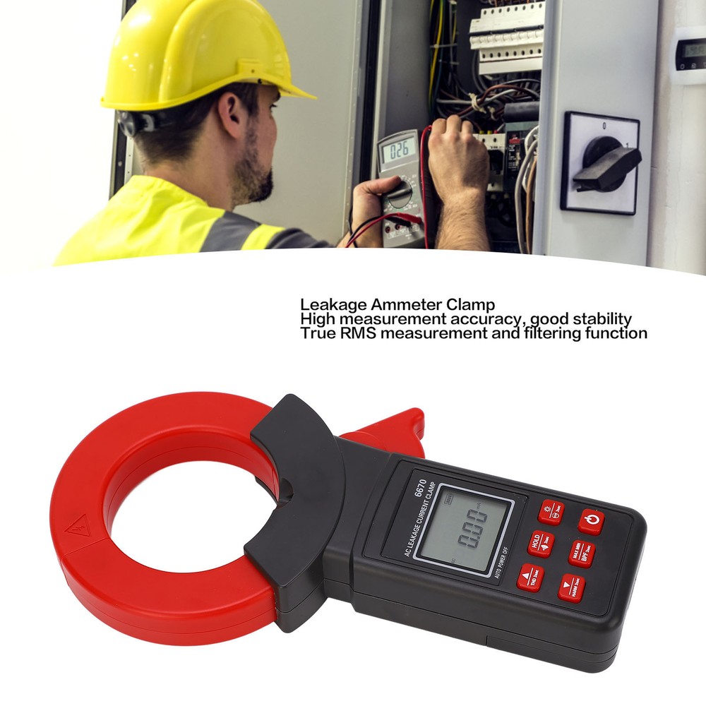 AC Leakage Ammeter Clamp LCD Backlight High Accuracy Leakage Current Meter