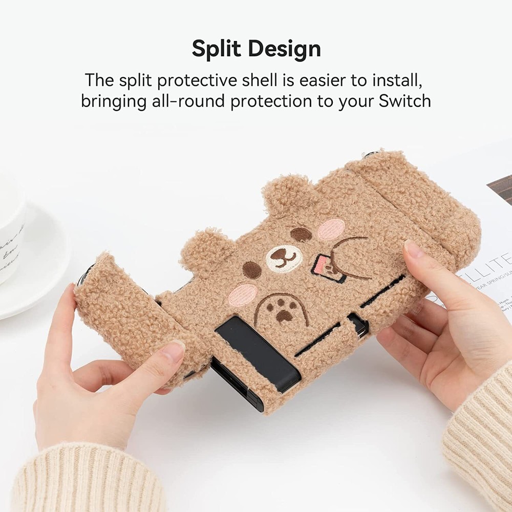 GeekShare Protective Case for Nintendo Switch New Cute Bear Plush Hard Shell NS