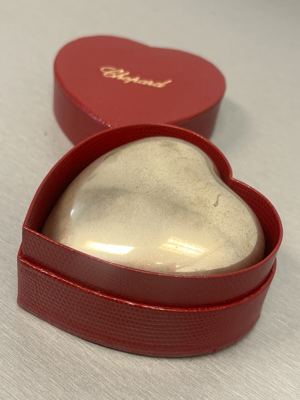 ORIGINAL CHOPARD HEART SHAPED STERlING SILVER RING DISPLAY BOX - VERY NICE!