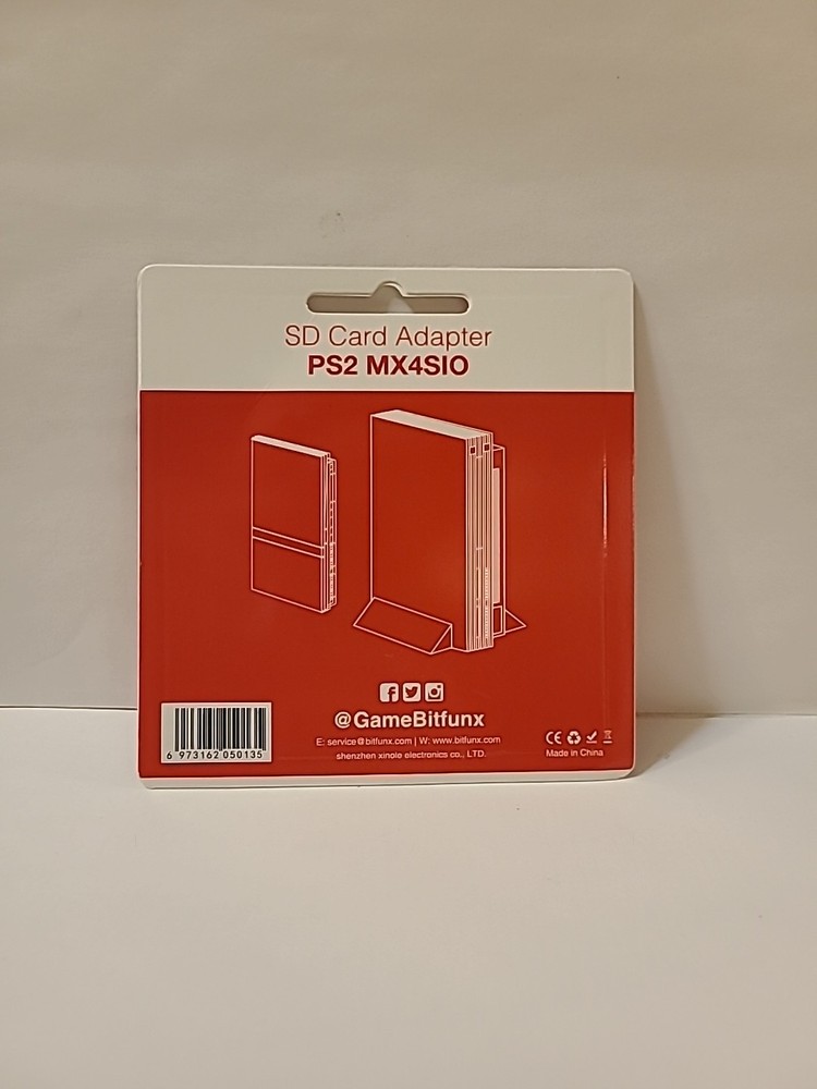 Bitfunx PS2 MX4SIO SD MicroSD Memory Card Adapter Clear Red