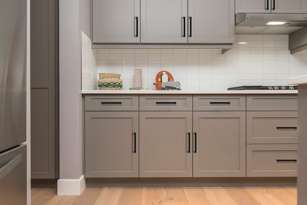 1 Pack 5 Inch Kitchen Square Cabinet Handles Matte Black Drawer Pulls for Cup...