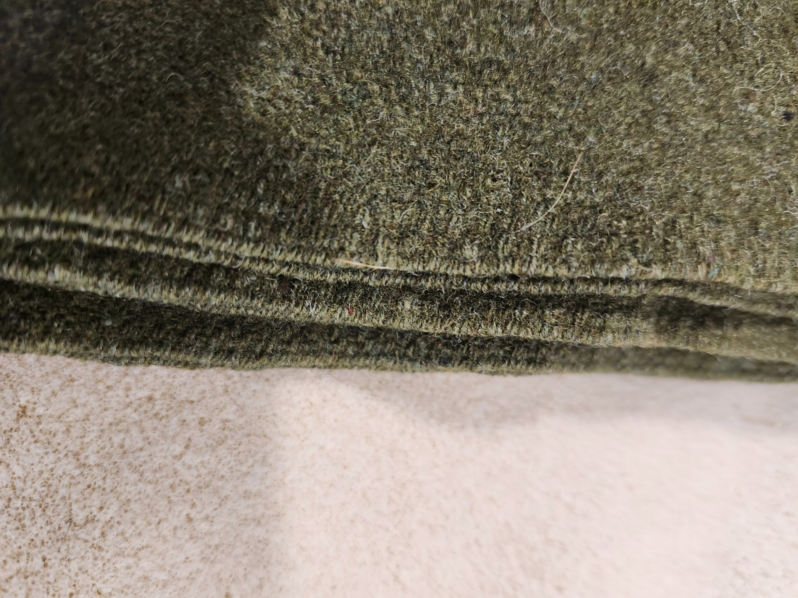 Authentic Vintage US Army 100% Wool Blanket 66in x 84in Olive Green 1960's