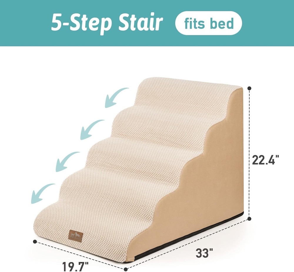 Leakproof High Density Foam Pet Steps - 5-Layer Stairs for Comfortable Climbing